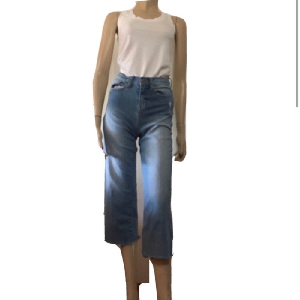 IVY + MAIN raw hem jeans high waist jeans blue S:1 - Picture 2 of 16